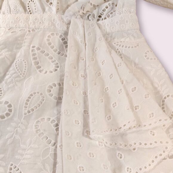 SALONI Olivia Midi Dress in French White Lace - Picture 7 of 14